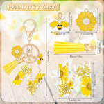 El Regalo Personalized Name Initials Natural Flowers & Bee Charm Keychain - Custom Letter Keyring with Daisy Flower & Honey Bee Pendant, Purse, Bag, Backpack Accessory (Letter N)