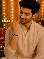 El Regalo Evil Eye Bracelet Rakhi for Brother with Roli Chawal in Gift Box (Black)