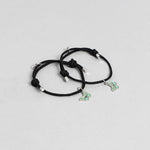 El Regalo Unisex 2pcs BF Magnetic Heart Butterfly Bracelets for Best Friends/Besties/Couples - Butterfly Relationship Matching Bracelet Set Mutual Attraction Rope Bracelets (Green Butterfly Bracelet)