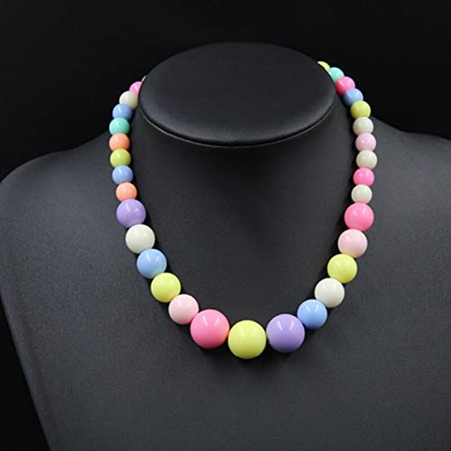 El Regalo 3Pairs Kids Necklace & Bracelet Jewelry Set Combo- Kids Colorful Jewelry Sets | Princess Colorful Acrylic Beads Stretch Necklace Bracelet Set for Kids Baby Toddler Girls (Set Option-4)