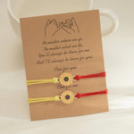 El Regalo 2PCs Minimalist Sunflower Rakhi Set for Bhai/Bhabhi/Niece/Nephew - Designer Pinky Promise Rakhi with Roli-Chawal Shagun Pack, Rakhi Message Card in Rakhi Gift Box (Red & Yellow)