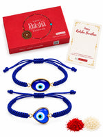 El Regalo 2PCs Rakhis for Brother- Evil Eye Rakhi Combo Set with 2 Rakhis, shagun Pack, Rakhi Message Card in Rakhi Gift Box (Option-6)