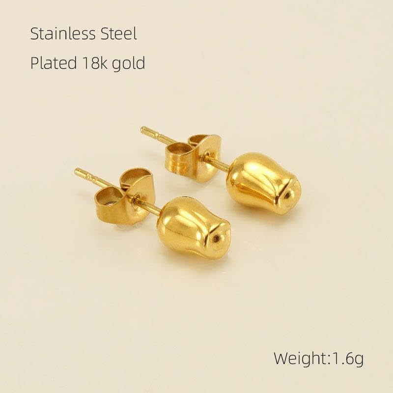 El Regalo Stainless Steel Pearls/Flower Earrings- Minimalist & Elegant Pearl Decor Stud Earring for Kids/Girls/Teens/Women (Rose Bud stud)