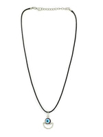 El Regalo 2 PCs Blue Evil Eye Unisex Pendant Cord Necklace for Kids/Girls/Boys/Men & Women - Turkish Blue Silver & Golden Handmade Evil Eye Necklaces (Option-1)