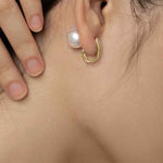 El Regalo Zircon Pearl Earrings- 4 in 1 Pearl Earrings - 4 Ways Pearl Earring for Girls & Women