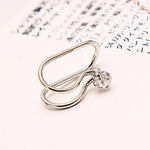 El Regalo 1 Pair Clip On Cartilage Non Piercing Earrings Set for Girls & Women- Trendy Clip On Earrings (Silver Crystals)