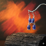 El Regalo Blue Enamel Tulip Flower Earrings for Women & Girls - Cute and Fancy Hyacinth Dangle & Double-Drop Hook Earrings (Double Flower)