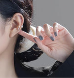 El Regalo 1 Pair Pearl Ear Cuffs Earrings for Non Piercing Ears- CZ Pearls Wrap Non Piercing Cartilage Cuffs Clip On Earrings for Girls/Women (Gold)