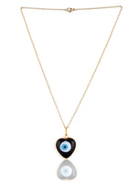 El Regalo Unisex Heart Evil Eye Pendant Necklace for Girls/Boys/Men & Women- Handmade Glass Lamp work Nazar Evil Eye Pendant Necklaces- Valentines Day Gift (Gold Tone Black Heart with Chain)