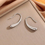 El Regalo Luxury Stainless Steel Teardrop Earrings for Girls/Women - Anti-Tarnish, Trendy, Minimalist Dewdrop Earrings with 18K Gold Plating (Silver)