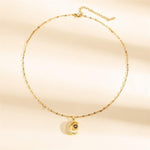 El Regalo Crescent Moon Projection Necklace for Women & Girls - I Love You in 100 Languages - Golden Titanium Steel & Copper - Romantic, Minimalist Unisex Necklace