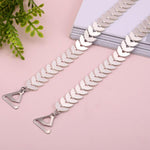 El Regalo 1 Pair Fancy Leaves Designer Bra Straps for Off Shoulder Dresses or Wedding/Evening Gowns- Fancy Lingerie Accessories (Silver)