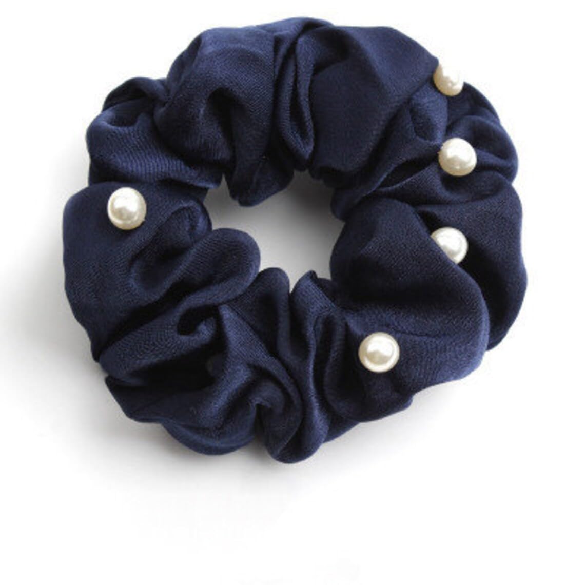 El Regalo 3 PCs Satin Silk Pearls Hair Scrunchies for Women/Girls- No Damage Silk Hair Ties with Delicate Pearls - Soft, Smooth & Shiny Hair Accessories (Color option-2)
