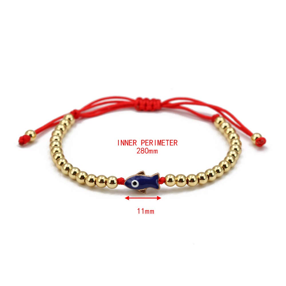 El Regalo Fancy Evil Eye Unisex Bracelet for All | Macrame Bracelet Handwoven Beaded with Lucky Eye Charms (Fish Evil Eye)