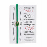 El Regalo 1 PC Hamsa Hand Evil Eye Nazaria Rakhi for Brother- Fancy Evil Eye Rakhi Gift Box with 1 PC Rakhi, Shagun Pack & Rakhi Message Card in Rakhi Gift Box (Green Hamsa Rakhi)
