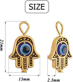 El Regalo 1 Pair Evil Eye Hamsa Hand Earrings - Small Dangle Hoop Earring Dainty Blue Evil Eye Small Simple Hypoallergenic Earrings for Girls & Women (Hamsa Hand Golden)