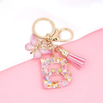 El Regalo Personalized Name Initials Butterfly Charm Keychain - Custom Letter Keyring with Pink Tassel & Butterfly Pendant, Purse, Bag, Backpack Accessory (B Letter)