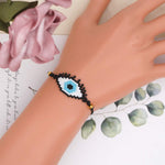 El Regalo Evil Eye Miyuki Seed Beads Rakhi for Brother | Handmade 100% Authentic Japanese Miyuki Seed Beads Rakhi with shagun, Card in Rakhi Gift Box (Black Evil Eye)