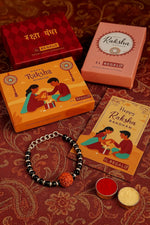 El Regalo 1 PC Rudraksha Rakhi for Baby/Kids/Brother - 925Silver Plated Cute Nazaria with shagun, Rakhi Message Card in rakshabandhan Box for Kids/Toddlers/Little Brother/Niece/Nephew
