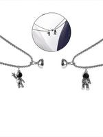 EL REGALO Unisex Silver-Toned & Black Set of 2 Chain Necklace
