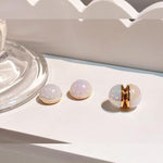 El Regalo 1 Pair Non-Pierced Magnetic Double Pearls Earrings- Fake Gauge Clip On/Cartilage Earrings for Girls & Women