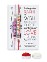 El Regalo 2PCs Cute Kids Fruits Beads Bracelet Rakhis Set for Brother/Bhai - Kids Rakhis with Roli Chawal in Gift Box - Adorable Fruit Charm Rakhis for Boys (Cute Rakhi Set-2)