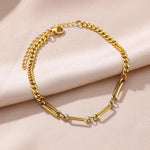 El Regalo 1 PC Stainless Steel Anklets for Women/Girls - 18K Gold Plated Paperclip Chain, Heart, Bow & Daisy Flower Ankle Bracelets - Anti-Tarnish, Waterproof Summer Beach Jewelry Gift (Style-2, 1)