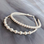El Regalo 2 PCs Pearl Beads Decoration Plastic Hair Band Headband for Kids, Girls and Women (Pattern 3)