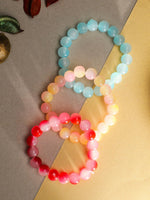 El Regalo 3PCs Beautiful Gradient Glass Beads Bracelets Set for Girls & Women (Color Options-1)