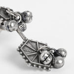 El Regalo Oxidized Brass Retro Earrings for Girls & Women: Silver Lookalike Indian Traditional Studs Earrings in Antique Silver Finish