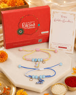 El Regalo 2 PCs Cute Kids Fancy Rakhis Combo Set - Beautiful 2 Kids Rakhis Set with Roli Chawal, Rakhi Message Card in Rakhi Gift Box for Little Brother/Niece/Nephew (2 Unicorns Rakhis)
