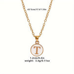 El Regalo Unisex Personalized Name Initial Letters Pendant Necklace-Enamelled Name Initials Pendant with Stainless Steel Chain (T)