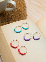 El Regalo 10 Pairs Earrings Combo Set- Colorful Flower Hoops and Hooks Earrings Set for Girls & Women (Style-1)