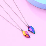 El Regalo 2 Pcs Magnetic Heart Couples Jewelry- 2 Pcs Glossy Heart Necklaces For Best Friends/Besties/Couples For Unisex Adult
