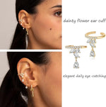 El Regalo Fancy CZ Ear Cuffs for Girls/Women- Non Pierced Ear Cartilage Clip On Wrap Hoop Earrings- Cubic Zirconia Cartilage Ear Clip On Ear Wraps