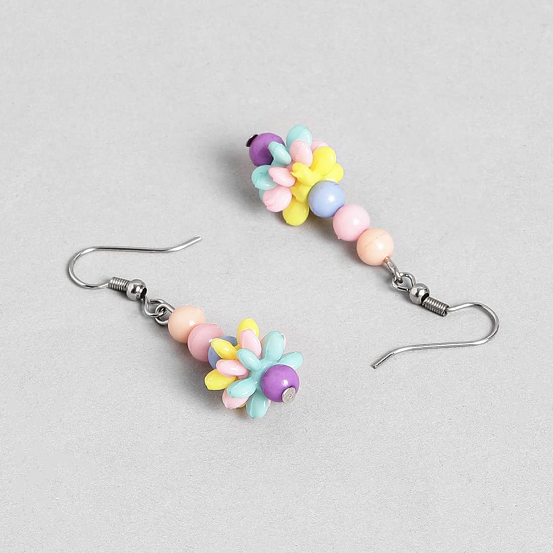 El Regalo Kids Girls Necklace & Earrings Jewelry Set- Girls Multicolored Beaded Princess Jewelry Set