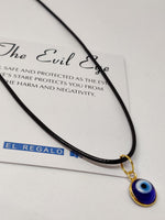 El Regalo Elegant Evil Eye Necklace - Evil Eye Handmade Glass Lamp work Unisex Pendant Necklace for Men, Women, Girls & Boys | Evil Eye Pendant Necklace (Golden with Cord)
