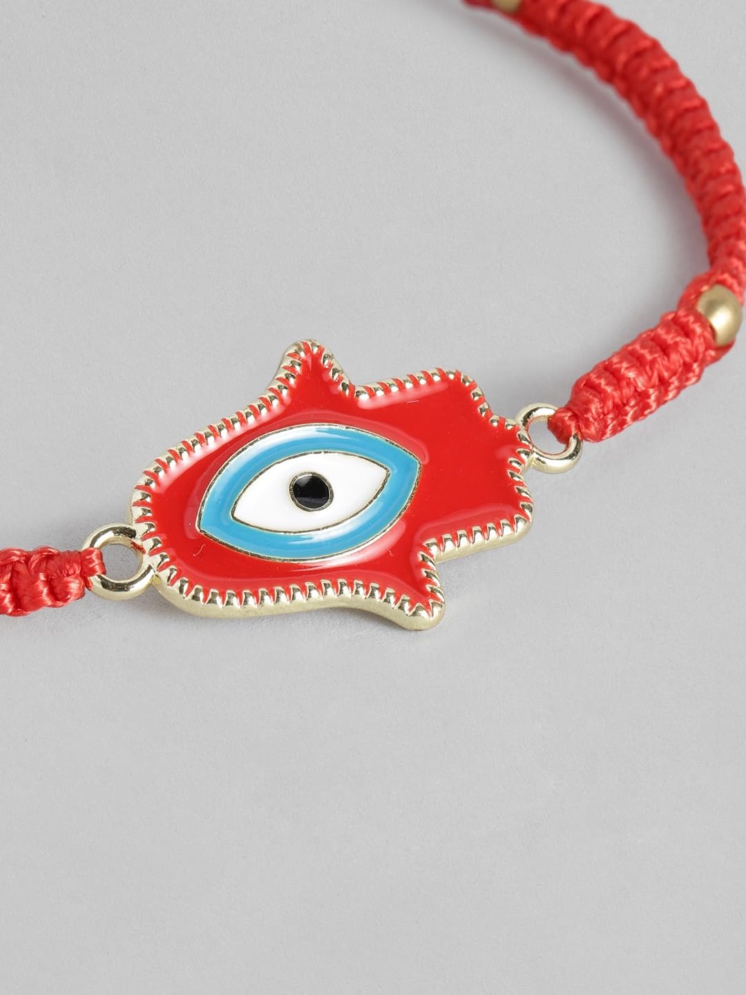 El Regalo Evil Eye CZ Bracelet Rakhi for Brother with Roli Chawal & Rakhi Message Card - Lucky Protection Rakhi to Avoid Negative Energies for Brother/Sister-in-Law/Niece or Nephew (Option-4)