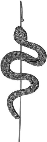 El Regalo Women's Snake Crawler Pin Earrings - Fancy Ear Hook Clip Punk | Boho Ear Crawler With Snake Design (Black)