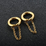 El Regalo Chain Hoop Ear Cuffs- Non Piercing Cartilage Earring- Trendy Cuff Wrap Clip on Earrings for Girls Women (Style-1)