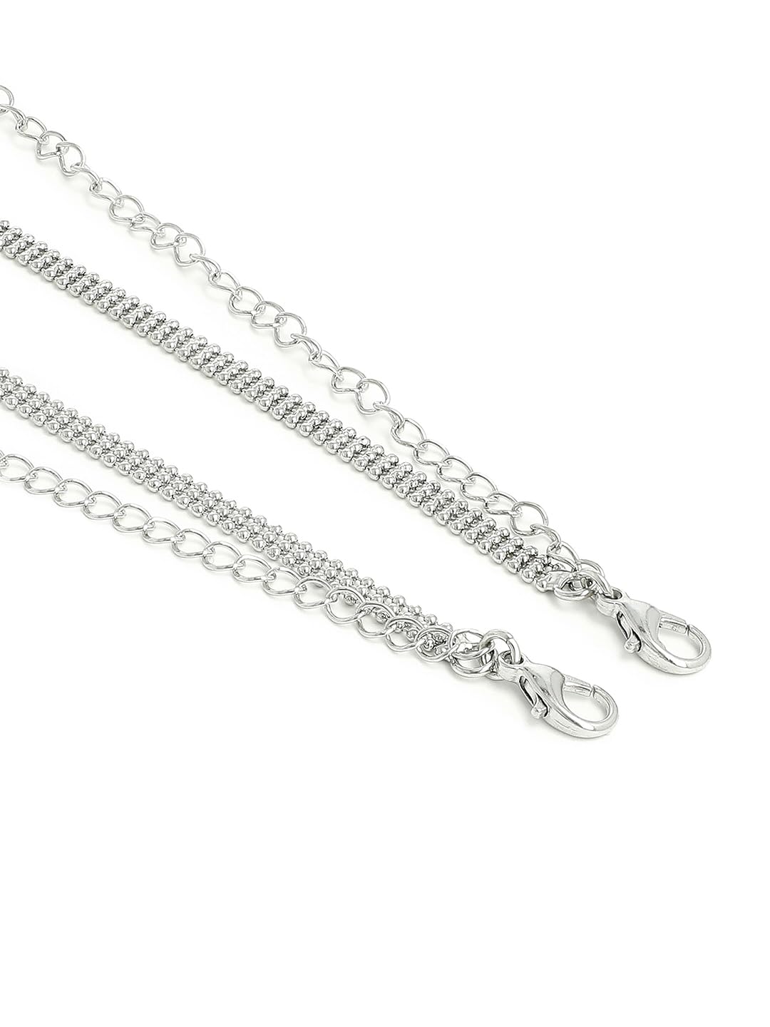 El Regalo Women Silver-Toned Stone-Studded Bra Straps