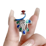El Regalo Retro Peacock Ring- Beautiful & Colorful Peacock Finger Ring for Girls & Women (Style-3)