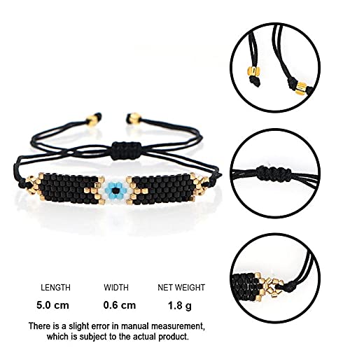 El Regalo 2PCs Evil Eye Rakhi Set for Brother/Sister-in-Law Japanese Miyuki Seed Beads Lucky Rakhis for Bhaiya & Bhabhi Handmade 100% Authentic Japanese Miyuki Seed Beads