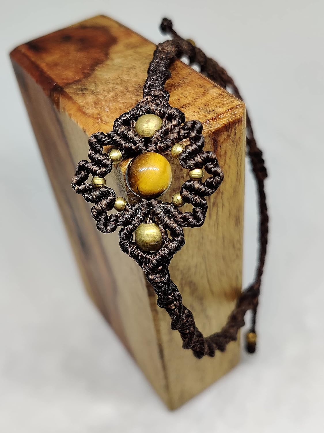 El Regalo Natural Gemstone Tiger Eye Anklet for Girls & Women | Bohemian Style Tiger Eye Adjustable Anklet/Bracelet/Armlet for Girls & Women