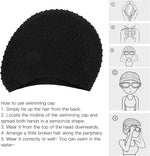 El Regalo 1 PC Silicon Bubbled Swimming Cap for Teens/Adults- Silicone Thickened Long Hair Silicone Swimming Cap (Black)