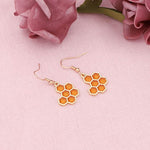 El Regalo Enamel Honeycomb Bee Earrings for Girls & Women - Geometric Hexagon Honeycomb Beehive Dangle Earrings (Honeycomb Earrings)