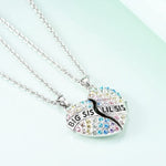 El Regalo 2 PCs Girls Sister Necklace Gifts, Big Sister Little Sister Jewelry Gift for 2,Rainbow Broken Heart BFF Friendship Pendant for Kids Teens Women (Big Sis Lil Sis)