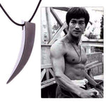 El Regalo Men's Stainless Steel Black Wolf Tooth Spike Bruce Lee Style Pendant Necklace | Men Jewelry | Men Pendant Necklace (Black)