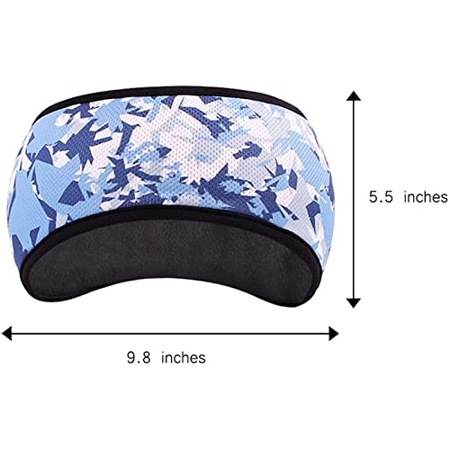 El Regalo 1 PC Ear Warmer Headband, Cozy Fleece Ski Ear Muff Stretch Winter Earmuff Headband Hair Band Running Headband for Girls, Boys, Men & Women (Batik Blue)