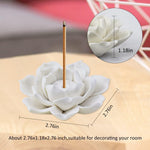 El Regalo White Ceramic Lotus Flower Incense Stick Holder | Elegant for Incense Stick Holder for Home, Office & Meditation Decor | Compact & Stylish Agarbatti Stand Gift for Serenity & Relaxation